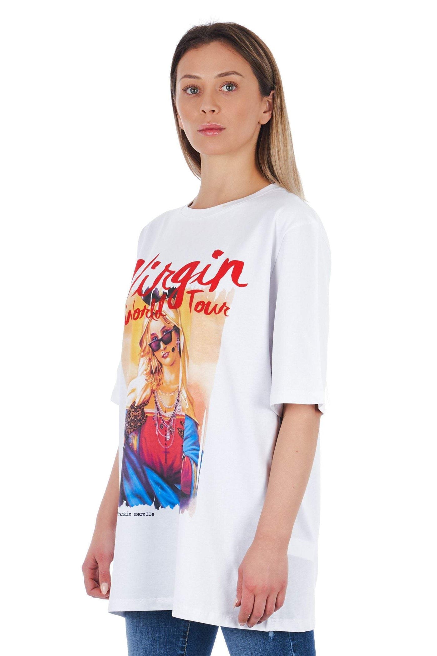 Frankie Morello  oversized Tops & T-Shirt #women, feed-agegroup-adult, feed-color-White, feed-gender-female, Frankie Morello, M, S, Tops & T-Shirts - Women - Clothing, White, XS, XXS at SEYMAYKA
