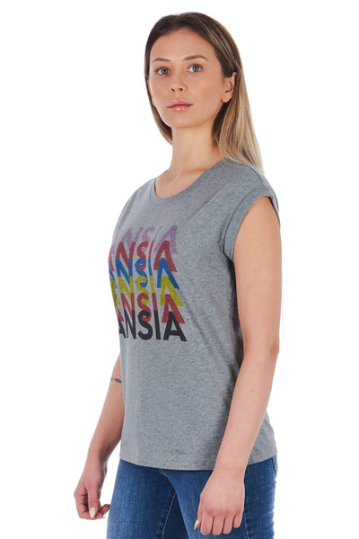 Frankie Morello printed Tops & T-Shirt #women, feed-agegroup-adult, feed-color-Gray, feed-gender-female, Frankie Morello, Gray, L, M, S, Tops & T-Shirts - Women - Clothing, XS at SEYMAYKA