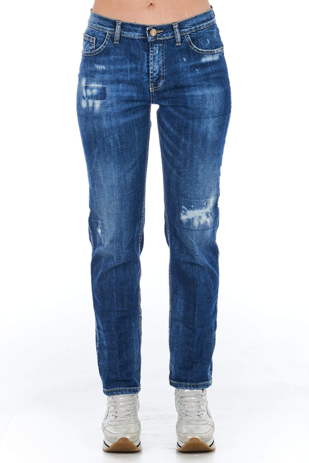 Frankie Morello Blue Cotton Jeans & Pant Blue, feed-1, Frankie Morello, Jeans & Pants - Women - Clothing, W26 | IT40 at SEYMAYKA