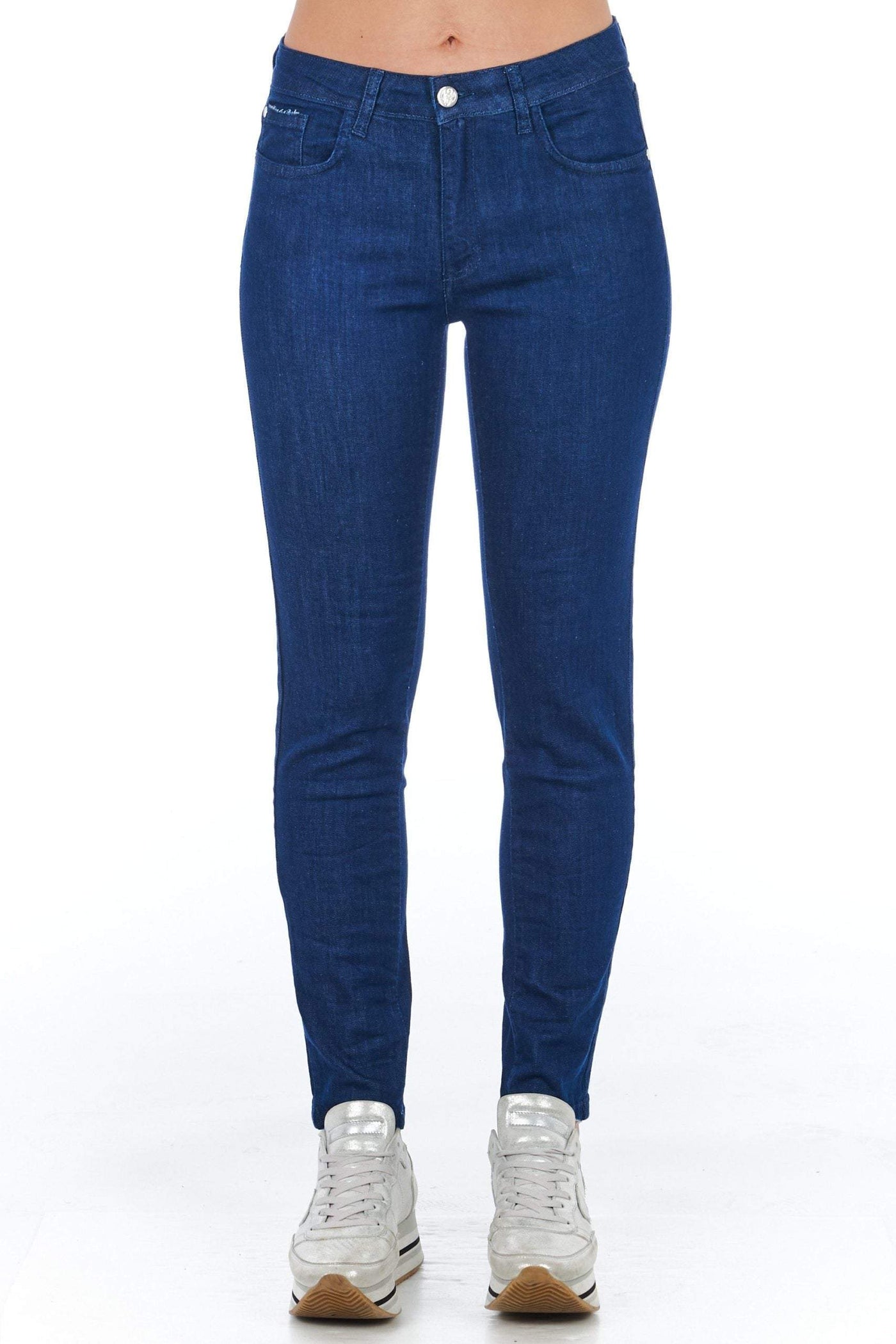 Frankie Morello Blue Cotton Jeans & Pant Blue, feed-1, Frankie Morello, Jeans & Pants - Women - Clothing, W27 | IT41 at SEYMAYKA