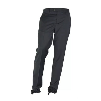Made in Italy Gray Polyester Trousers