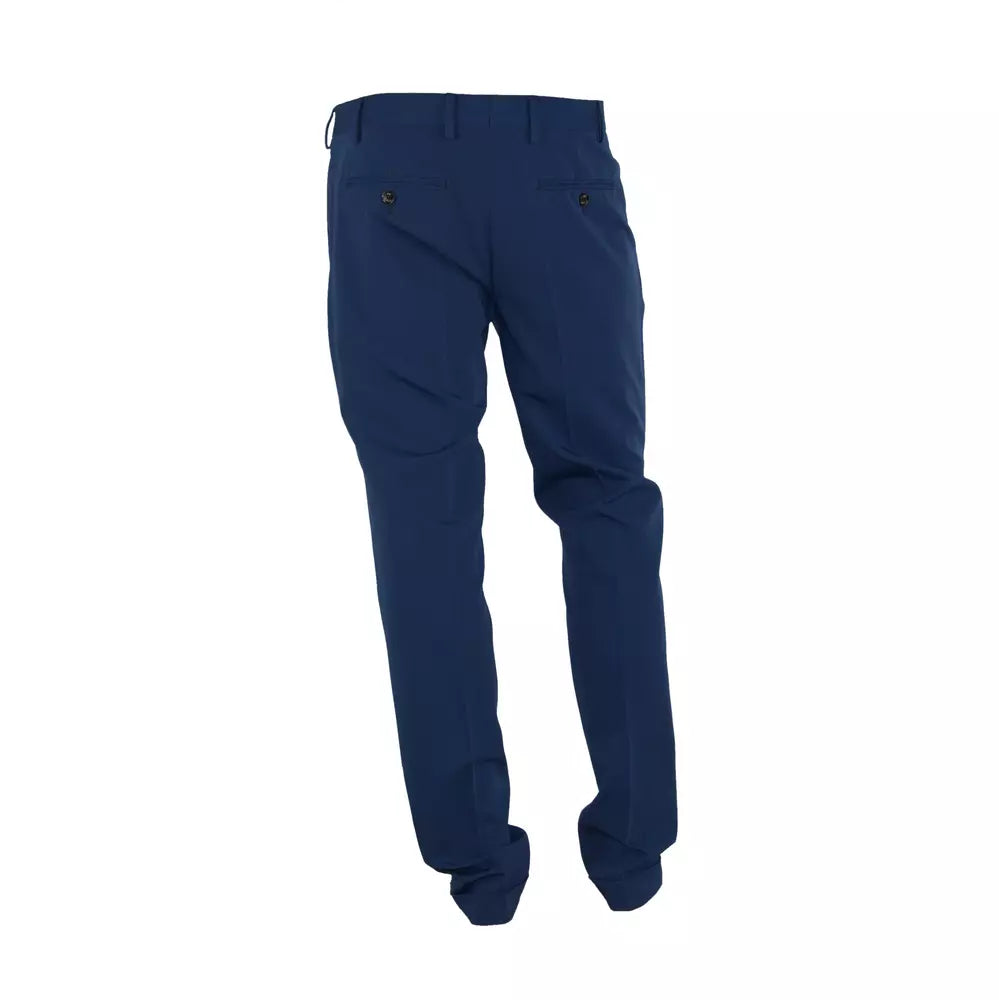 Made in Italy Blue Polyester Trousers