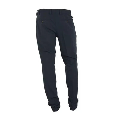 Made in Italy Black Polyester Trousers