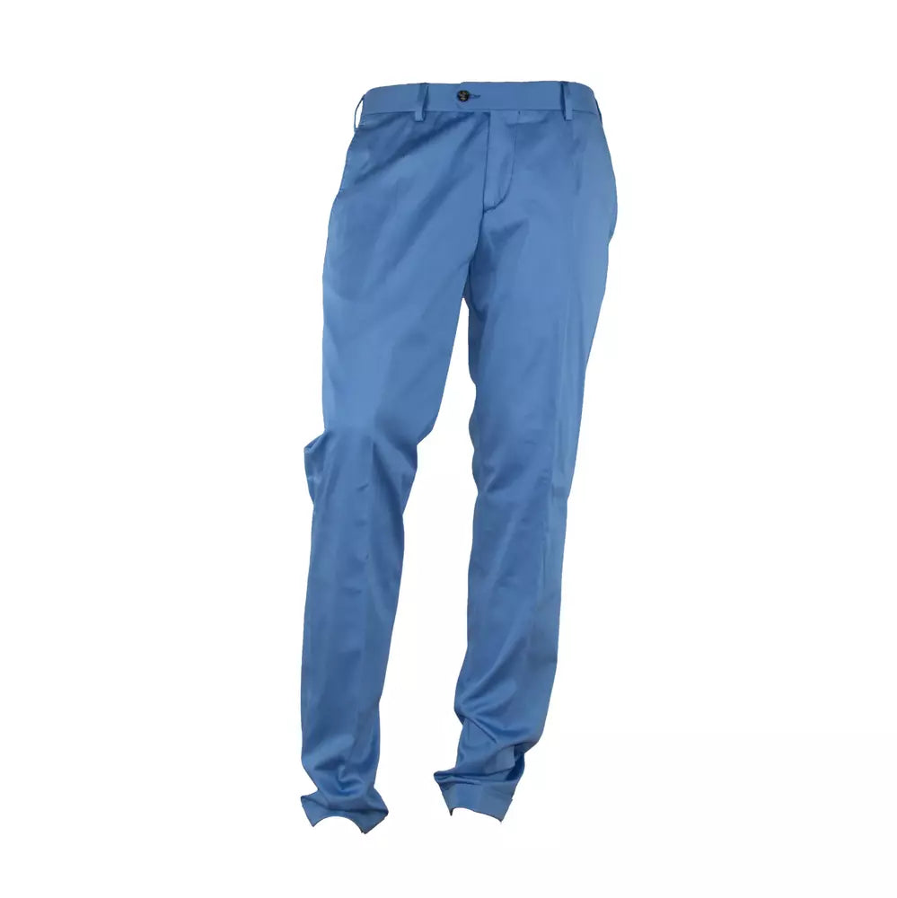 Made in Italy Light Blue Cotton Trousers