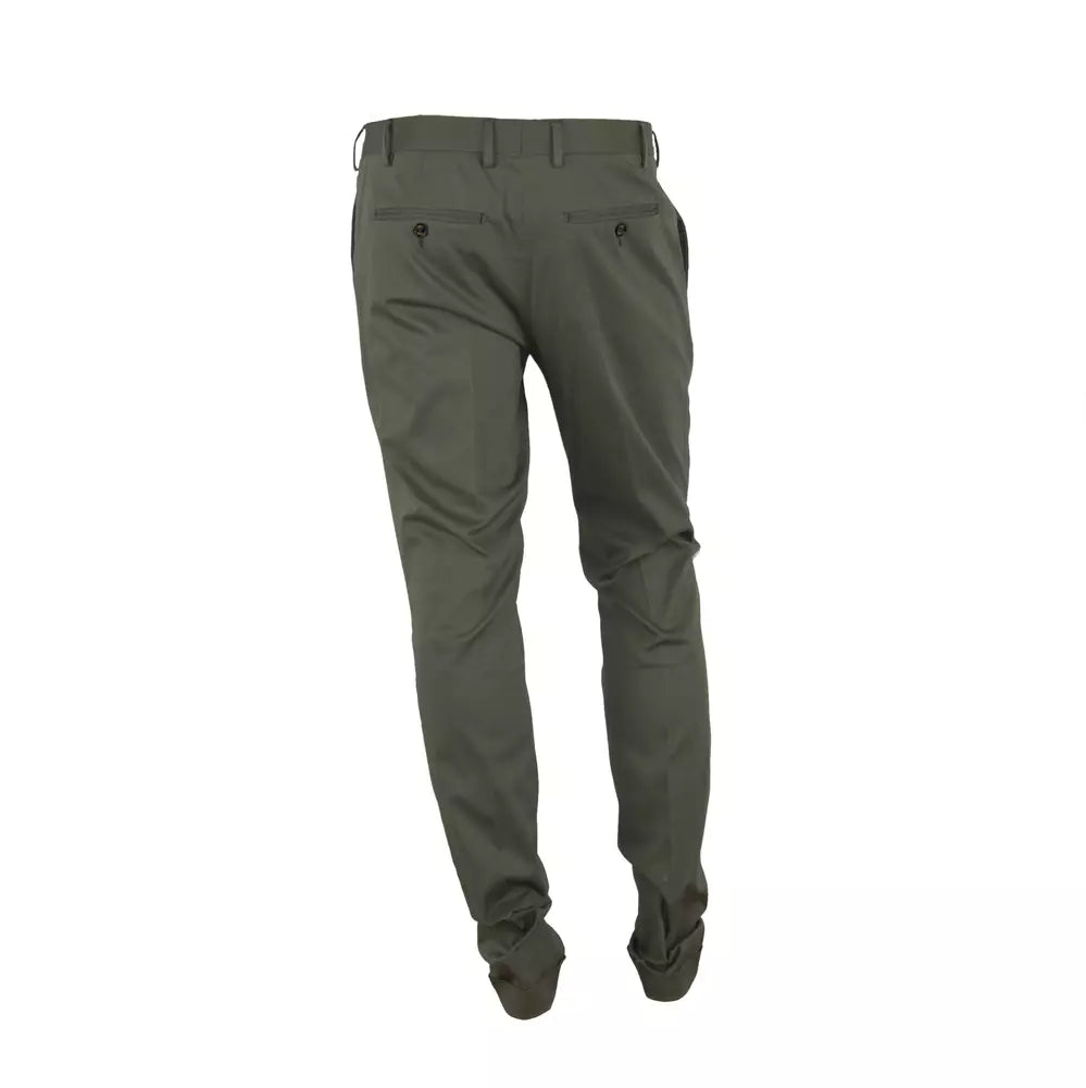 Made in Italy Green Cotton Trousers