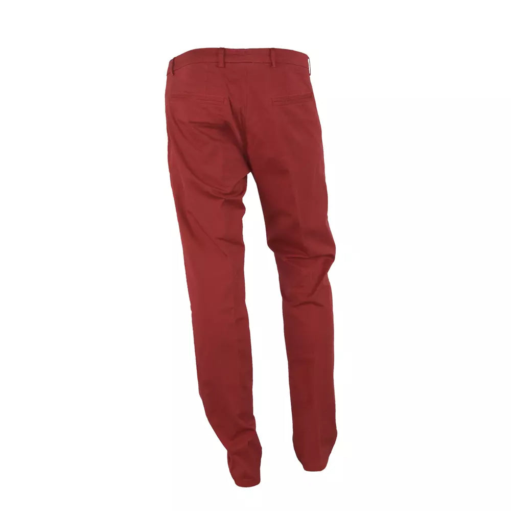 Made in Italy Red Cotton Trousers