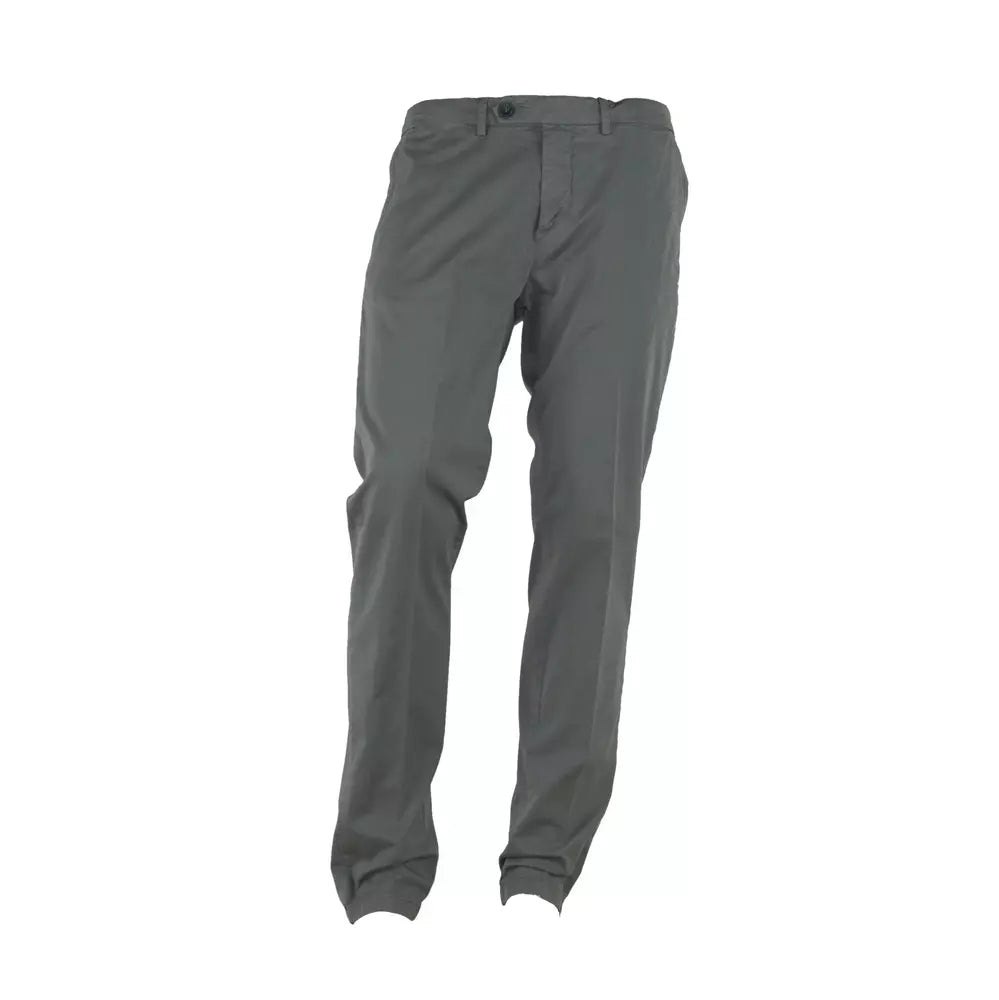 Made in Italy Gray Cotton Trousers