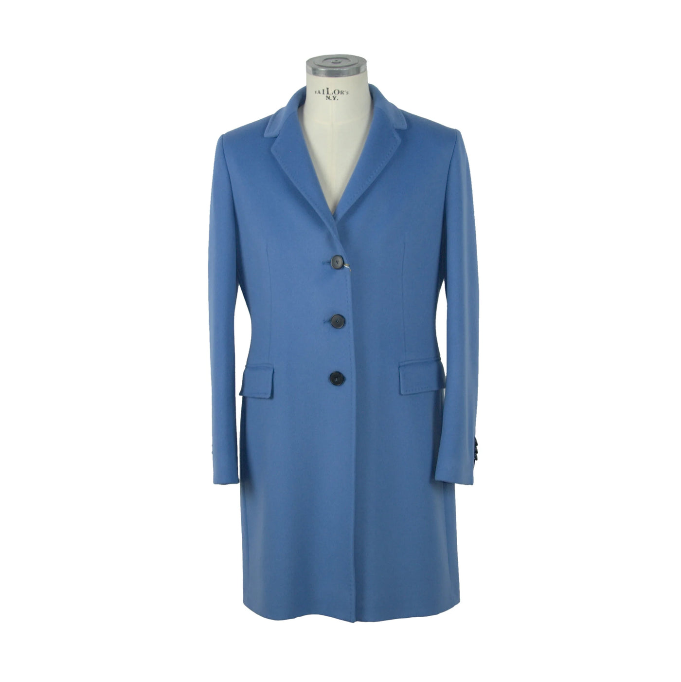 Made in Italy Light Blue Wool Jackets & Coat feed-1, IT48 | XL, Jackets & Coats - Women - Clothing, Light Blue, Made in Italy at SEYMAYKA