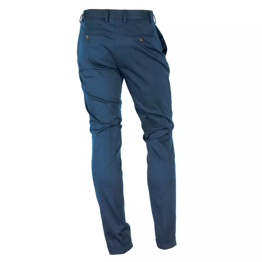 Made in Italy Blue Cotton Trousers