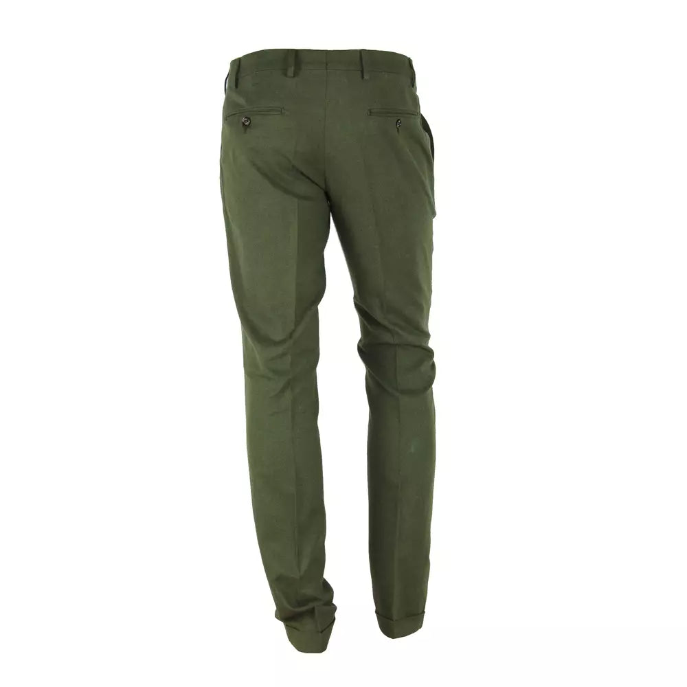Made in Italy Green Cotton Trousers