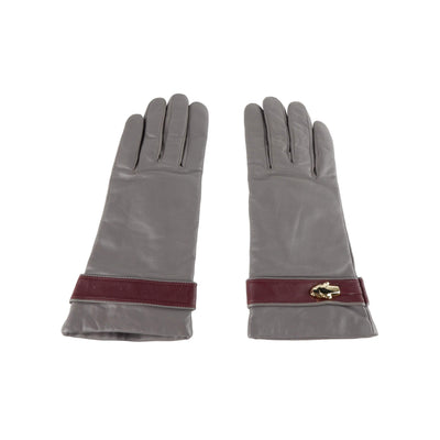 Cavalli Class Grey Lamb Leather Gloves #women, 7|S, Cavalli Class, feed-agegroup-adult, feed-color-grey, feed-gender-female, Gloves - Women - Accessories, Gray at SEYMAYKA