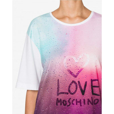 Love Moschino over fit cotton  Tops & T-Shirt #women, feed-agegroup-adult, feed-color-white, feed-gender-female, IT40|S, IT42|M, IT44|L, IT46 | L, IT48 | XL, Love Moschino, Tops & T-Shirts - Women - Clothing, White at SEYMAYKA