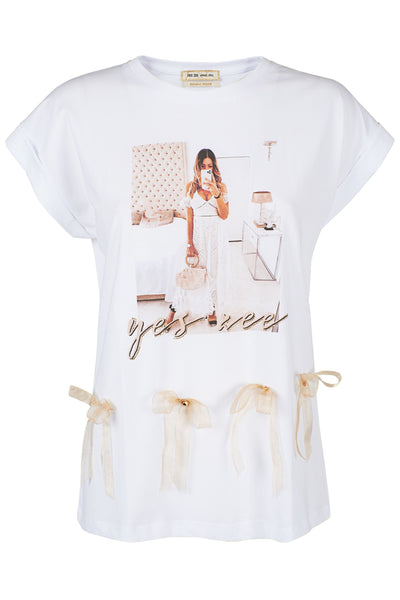 Yes zee White Cotton Tops & T-Shirt
