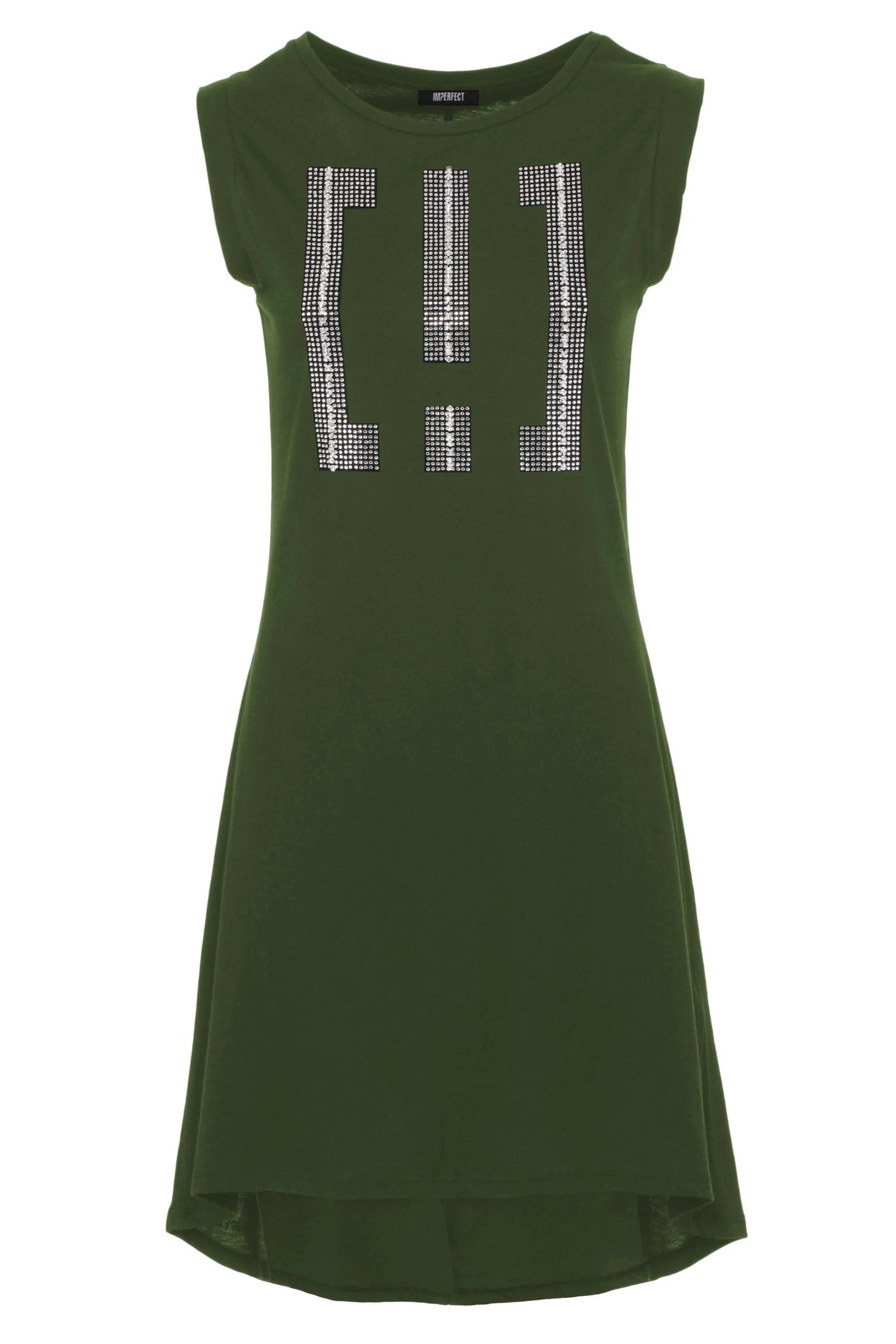 Imperfect cotton embellished with rhinestones and beads Dress Dresses - Women - Clothing, feed-agegroup-adult, feed-color-Green, feed-gender-female, Green, Imperfect, L, M, S, XL, XS at SEYMAYKA