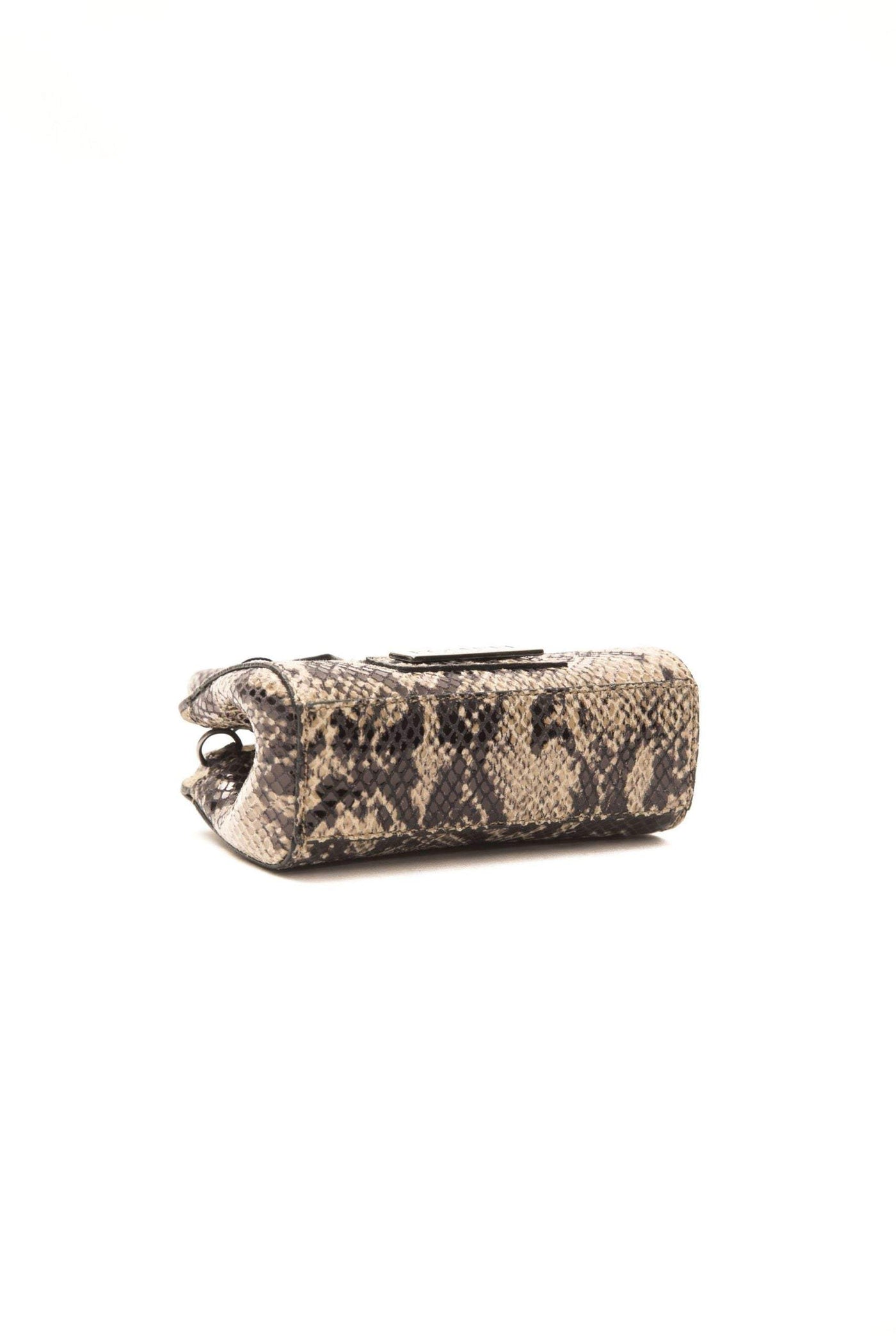 Pompei Donatella logo-plaque snake texture Handbag #women, Brown, feed-agegroup-adult, feed-color-brown, feed-gender-female, Handbags - Women - Bags, Pompei Donatella at SEYMAYKA