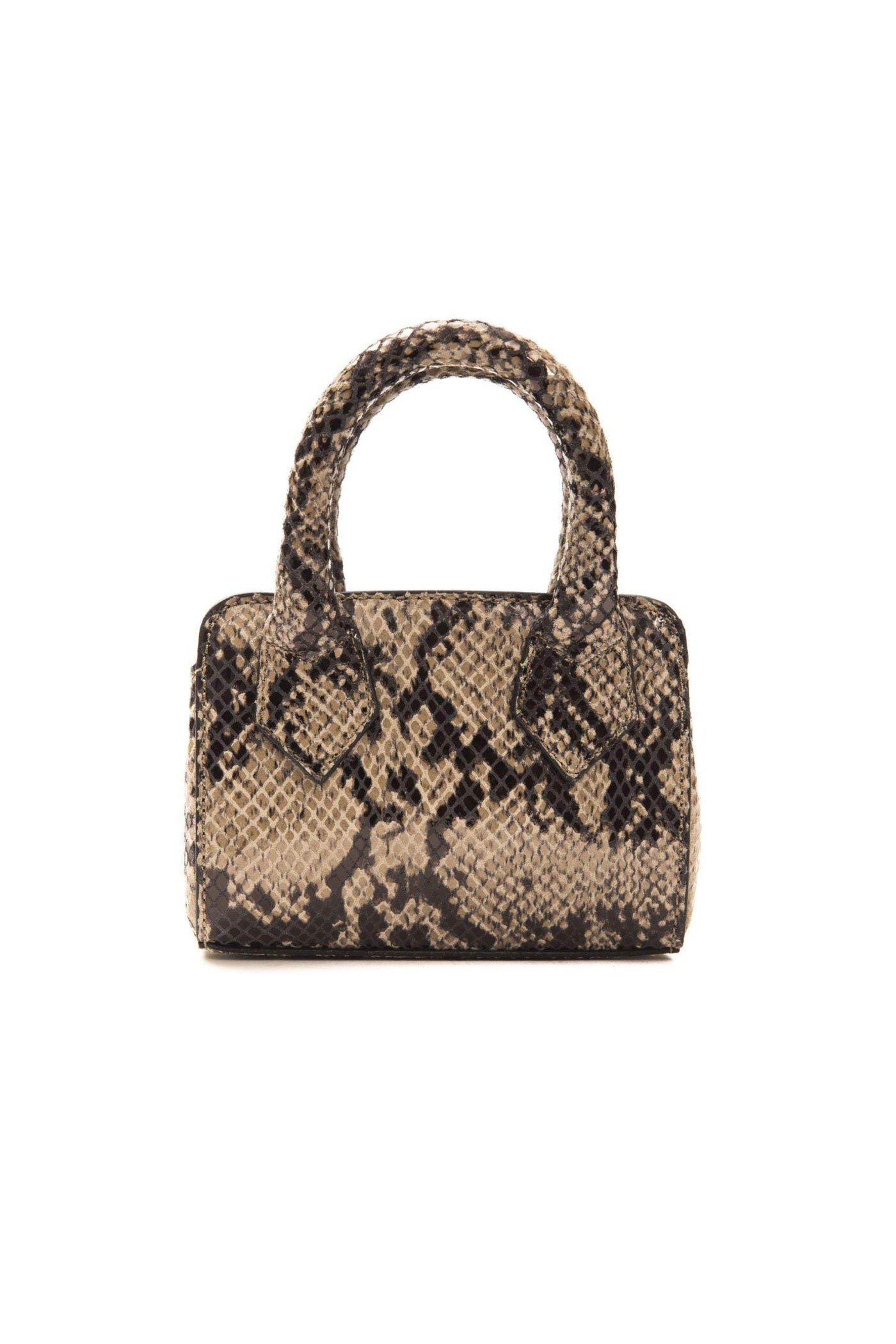 Pompei Donatella logo-plaque snake texture Handbag #women, Brown, feed-agegroup-adult, feed-color-brown, feed-gender-female, Handbags - Women - Bags, Pompei Donatella at SEYMAYKA