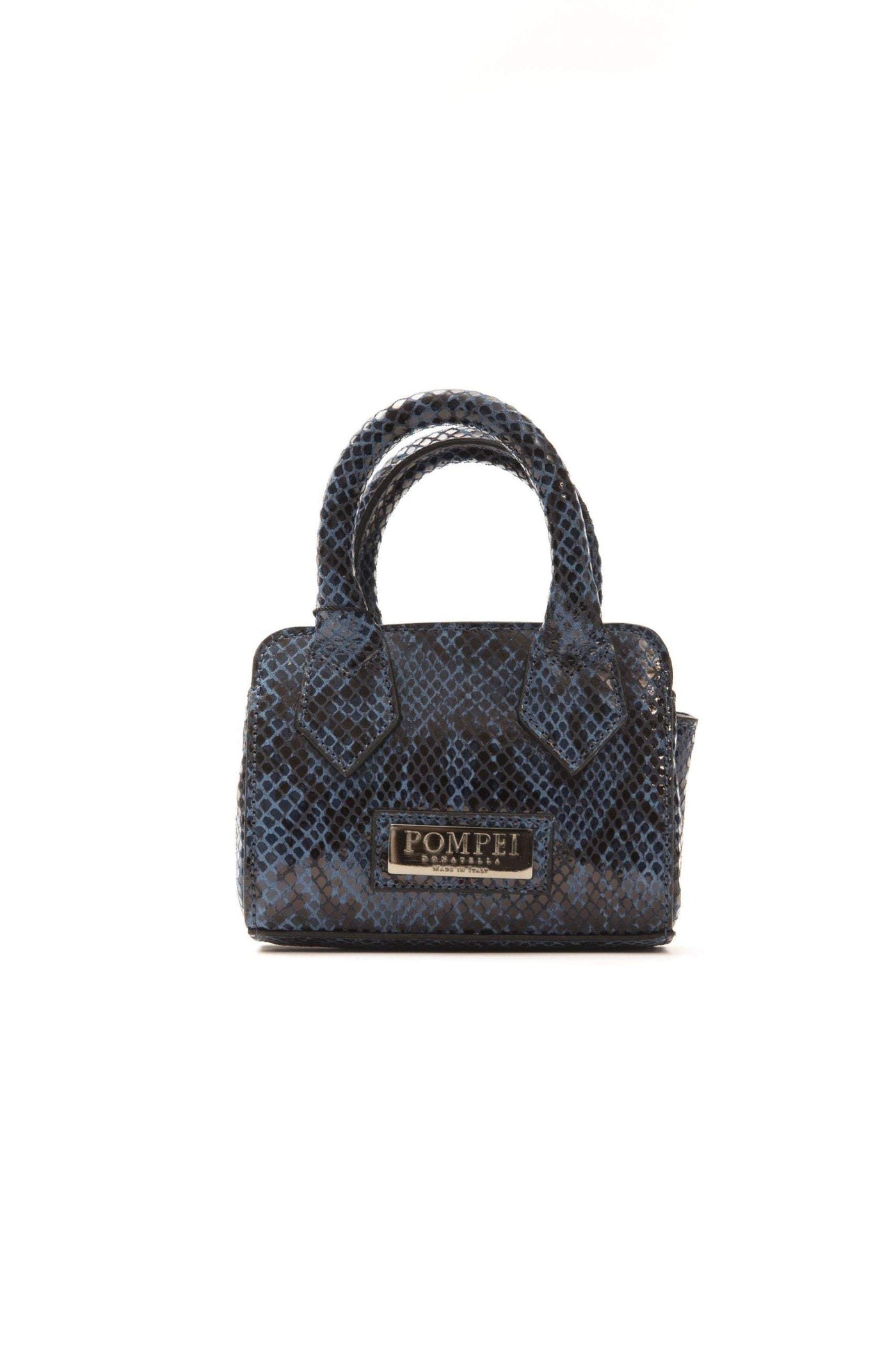 Pompei Donatella snake texture logo-plaque  Handbag #women, Blue, feed-agegroup-adult, feed-color-blue, feed-gender-female, Handbags - Women - Bags, Pompei Donatella at SEYMAYKA