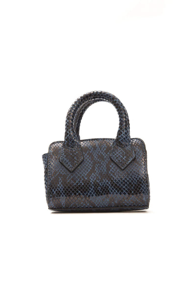 Pompei Donatella snake texture logo-plaque  Handbag #women, Blue, feed-agegroup-adult, feed-color-blue, feed-gender-female, Handbags - Women - Bags, Pompei Donatella at SEYMAYKA