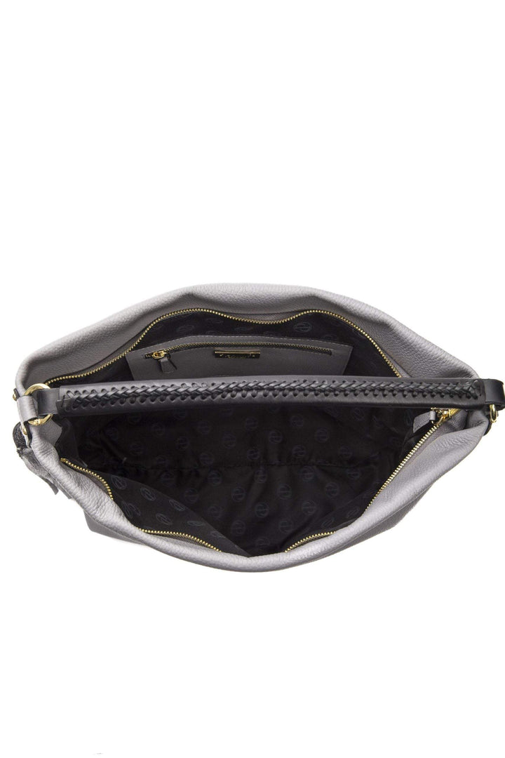Pompei Donatella Gray Leather Shoulder Bag feed-1, Gray, Pompei Donatella, Shoulder Bags - Women - Bags at SEYMAYKA