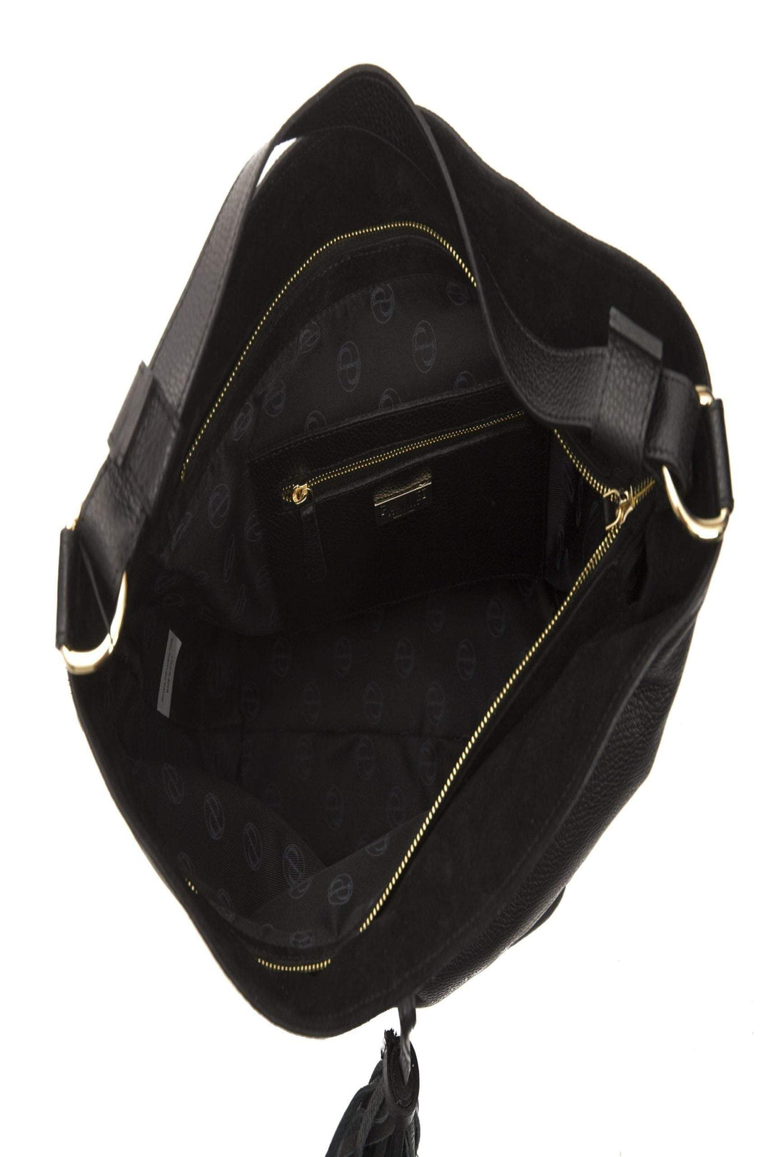 Pompei Donatella Black Leather Shoulder Bag Black, feed-1, Pompei Donatella, Shoulder Bags - Women - Bags at SEYMAYKA
