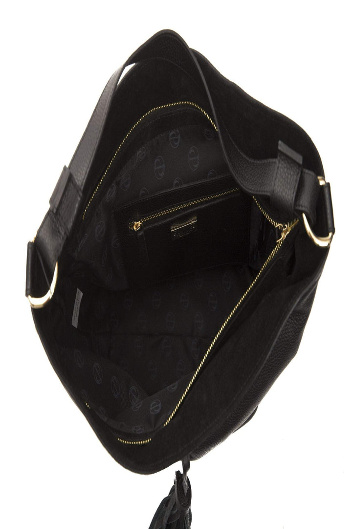 Pompei Donatella Black Leather Shoulder Bag Black, feed-1, Pompei Donatella, Shoulder Bags - Women - Bags at SEYMAYKA