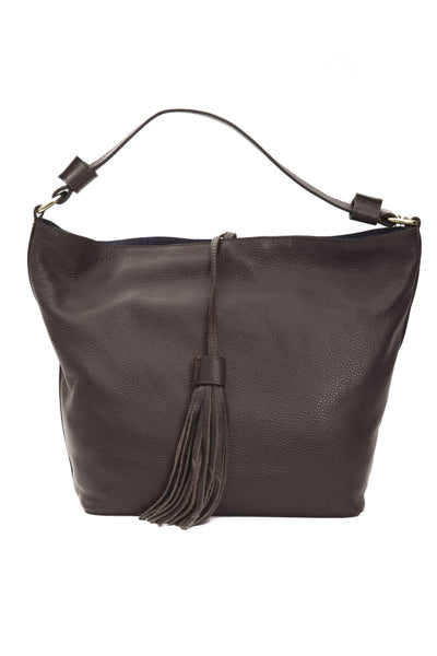 Pompei Donatella Brown Leather Shoulder Bag Brown, feed-1, Pompei Donatella, Shoulder Bags - Women - Bags at SEYMAYKA