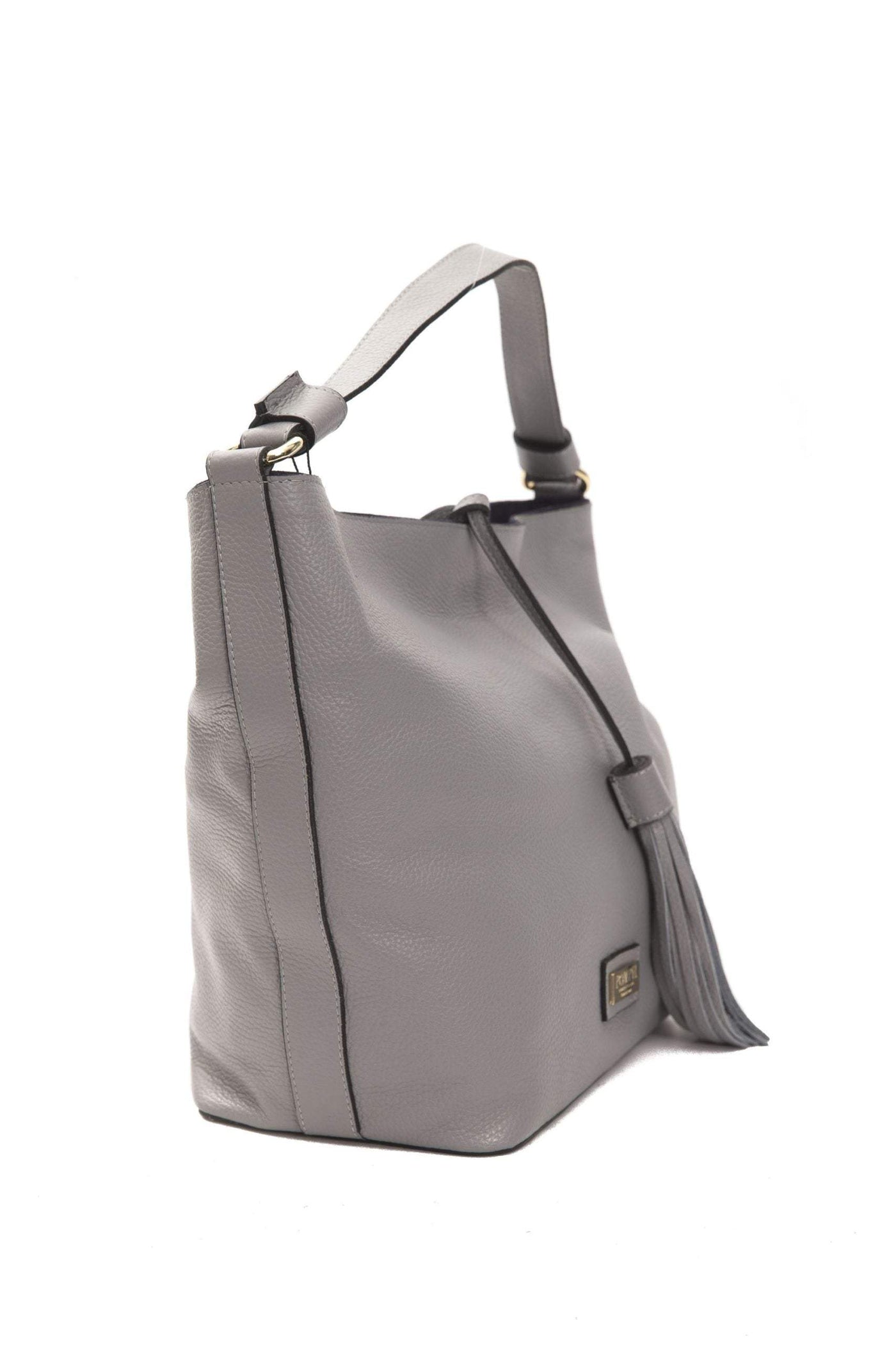 Pompei Donatella Gray Leather Shoulder Bag feed-1, Gray, Pompei Donatella, Shoulder Bags - Women - Bags at SEYMAYKA