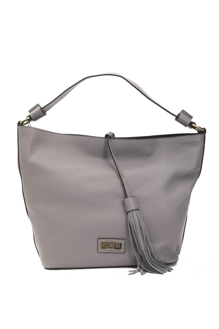 Pompei Donatella Gray Leather Shoulder Bag feed-1, Gray, Pompei Donatella, Shoulder Bags - Women - Bags at SEYMAYKA