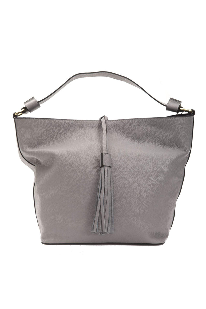 Pompei Donatella Gray Leather Shoulder Bag feed-1, Gray, Pompei Donatella, Shoulder Bags - Women - Bags at SEYMAYKA