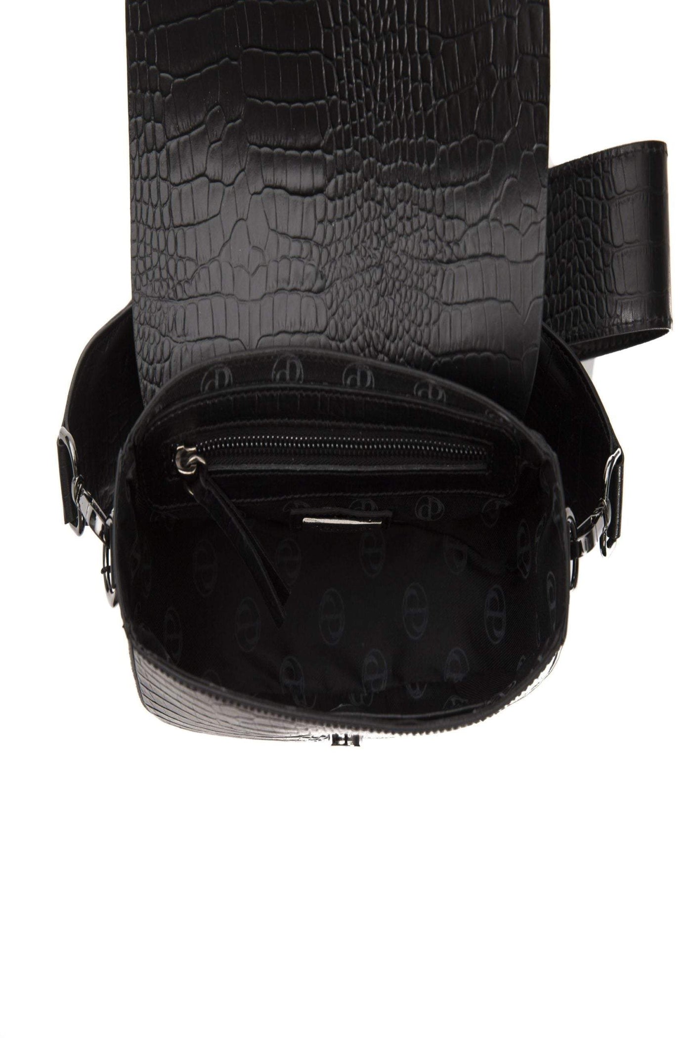 Pompei Donatella Black Leather Crossbody Bag Black, Crossbody Bags - Women - Bags, feed-1, Pompei Donatella at SEYMAYKA