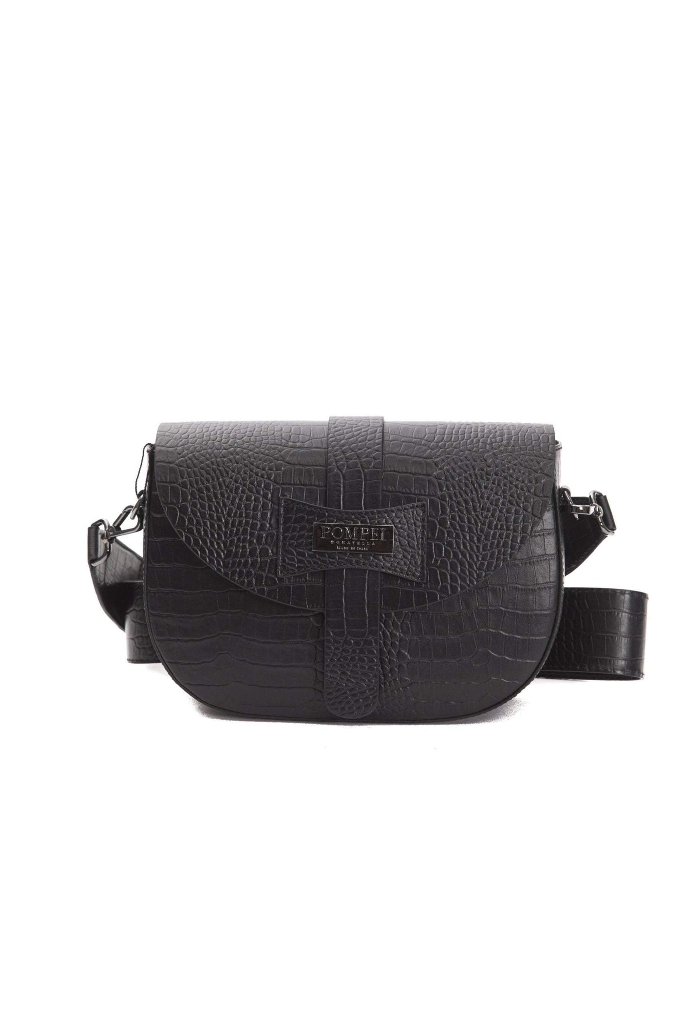 Pompei Donatella Black Leather Crossbody Bag Black, Crossbody Bags - Women - Bags, feed-1, Pompei Donatella at SEYMAYKA