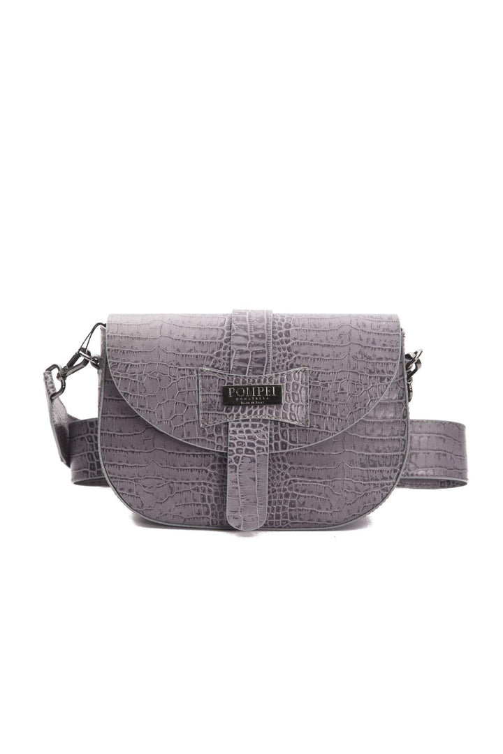 Pompei Donatella Gray Leather Crossbody Bag Crossbody Bags - Women - Bags, feed-1, Gray, Pompei Donatella at SEYMAYKA