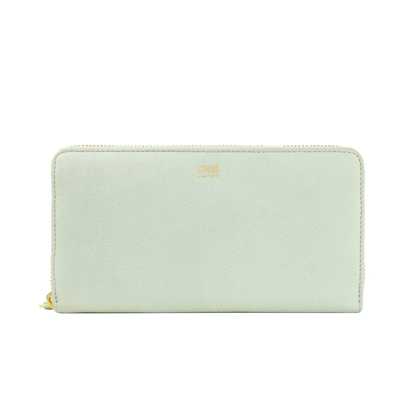 Cavalli Class Grey & Light Blue Calf Leather Zip Closure Wallet #women, Cavalli Class, feed-agegroup-adult, feed-color-Grey, feed-gender-female, Grigio, Wallets - Women - Bags at SEYMAYKA