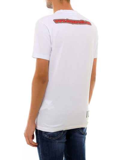 Dsquared² brand printed round neck T-shirt #men, Dsquared², feed-agegroup-adult, feed-color-White, feed-gender-male, L, M, S, T-shirts - Men - Clothing, White, XL, XXL at SEYMAYKA