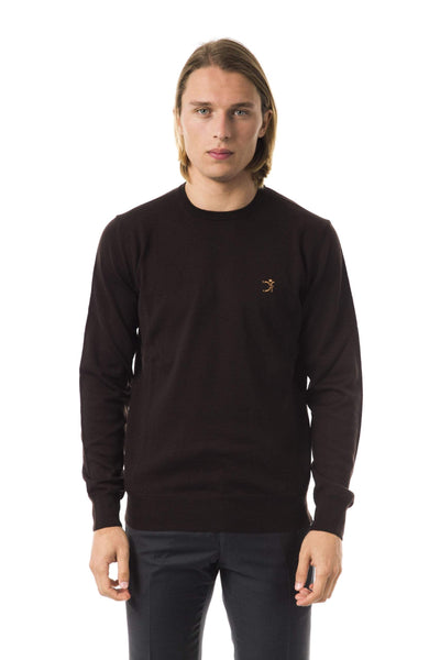 Uominitaliani emboidered  crew neck Sweater #men, Brown, feed-color-Brown, feed-gender-adult, feed-gender-male, L, M, S, Sweaters - Men - Clothing, Uominitaliani, XL, XS, XXL at SEYMAYKA