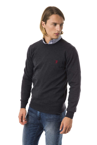 Uominitaliani emboidered  crew neck Sweater #men, feed-color-Gray, feed-gender-adult, feed-gender-male, Gray, L, S, Sweaters - Men - Clothing, Uominitaliani, XL, XS, XXL at SEYMAYKA