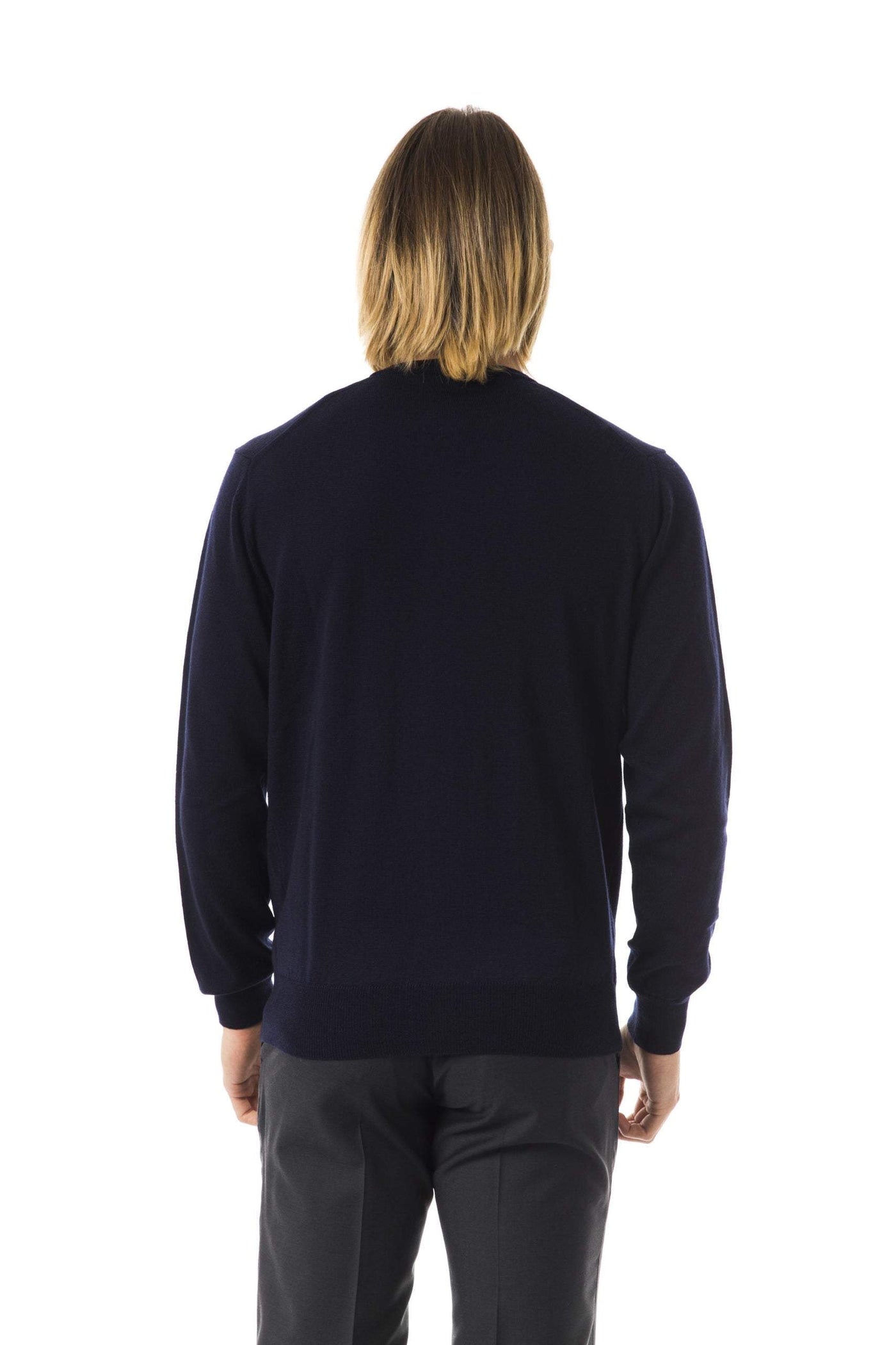 Uominitaliani emboidered  crew neck Sweater #men, Blue, feed-color-Blue, feed-gender-adult, feed-gender-male, S, Sweaters - Men - Clothing, Uominitaliani, XS, XXL at SEYMAYKA