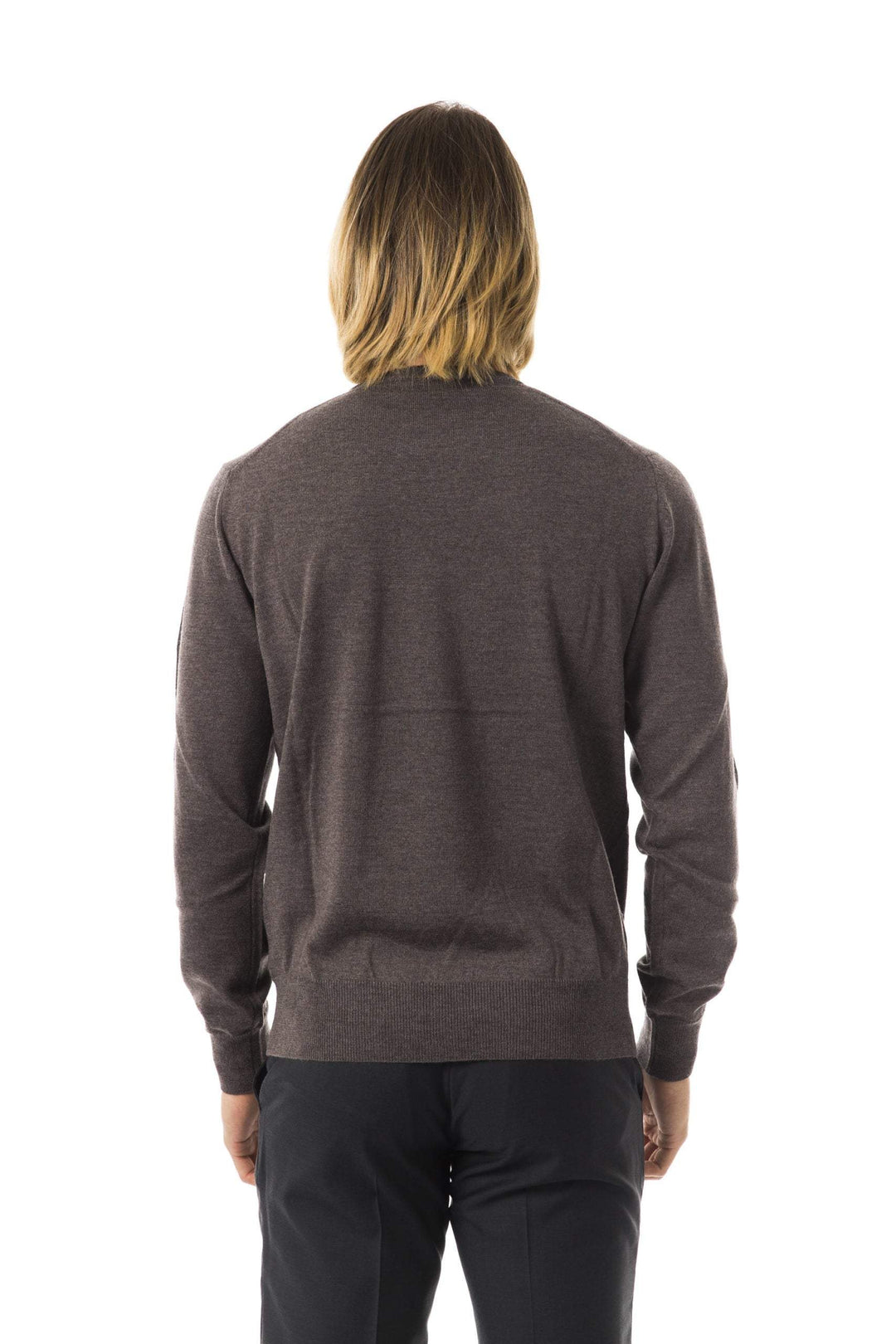Uominitaliani emboidered  crew neck Sweater #men, feed-color-Gray, feed-gender-adult, feed-gender-male, Gray, L, Sweaters - Men - Clothing, Uominitaliani, XL, XXL at SEYMAYKA