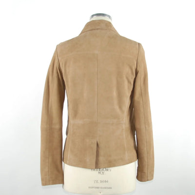Emilio Roelli Beige Genuine Leather Jackets & Coat Beige, Emilio Romanelli, feed-1, IT44|L, IT46 | L, IT48 | XL, Jackets & Coats - Women - Clothing at SEYMAYKA