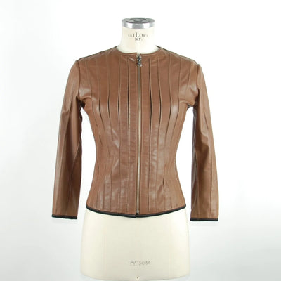 Emilio Roelli Brown Genuine Leather Jackets & Coat Brown, Emilio Romanelli, feed-1, IT40|S, IT42|M, Jackets & Coats - Women - Clothing at SEYMAYKA