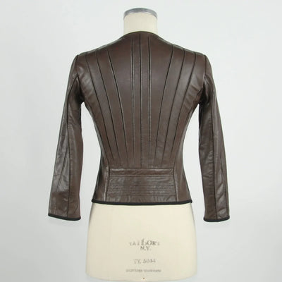 Emilio Roelli Brown Genuine Leather Jackets & Coat Brown, Emilio Romanelli, feed-1, IT40|S, IT42|M, IT44|L, IT48 | XL, Jackets & Coats - Women - Clothing at SEYMAYKA