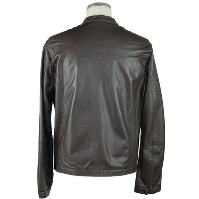 Emilio Romanelli Brown Leather Jacket #men, Brown, Emilio Romanelli, feed-1, IT58 | 3XL, Jackets - Men - Clothing at SEYMAYKA