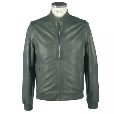 Emilio Romanelli Green Leather Jacket
