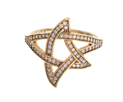 Nialaya Gold Star Clear CZ Gold 925 Silver Ring EU56 | US8, feed-1, Gold, Nialaya, Rings - Women - Jewelry at SEYMAYKA