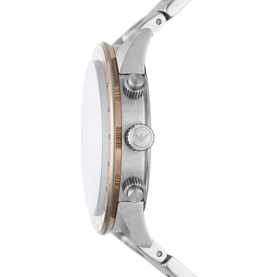 Emporio Armani Bronze and Silver Steel Chronograph Watch